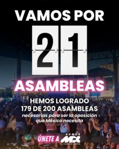 SomosMX va por 21 asambleas para lograr la meta ante el INE