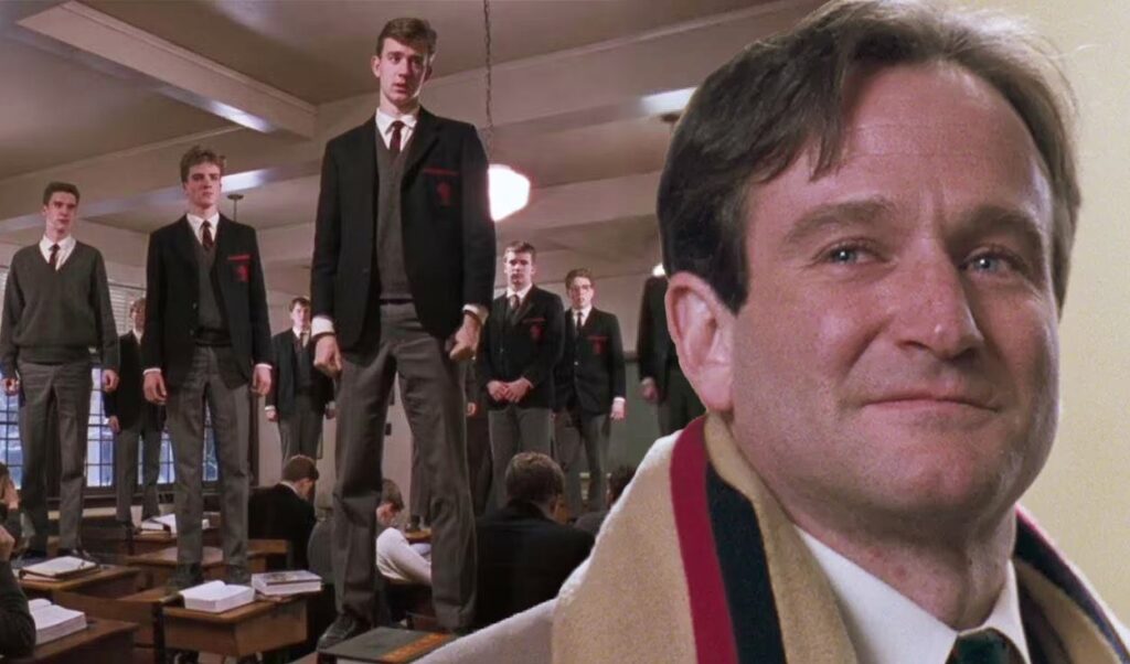 La frase se hace famosa en la película “La Sociedad de los poetas muertos” a raíz de un poema del gran Walt Whitman.