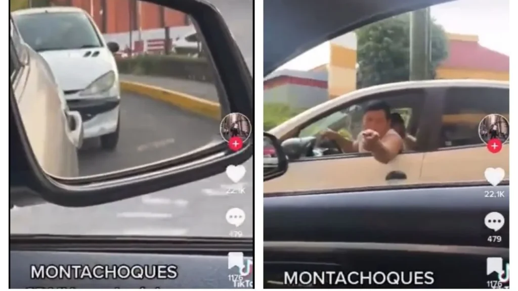 . Clásico incidente automovilístico prefabricado llamado “monta choques”