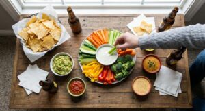 Durante el Super Bowl, la comida suele ser finger food (se come con las manos). Esto significa que las superficies donde colocas los platones y las manos de tus invitados son los principales vehículos de bacterias.