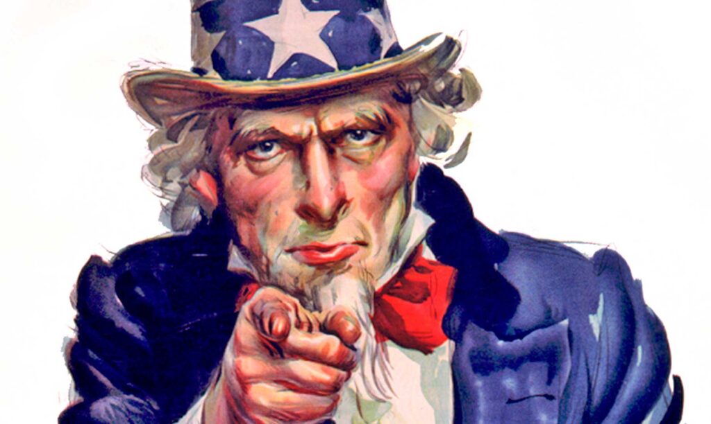 El tío Sam” es el nombre con el que los norteamericanos se refieren coloquialmente a su nación cuando hablan de combates.