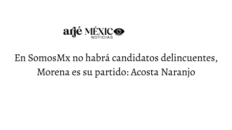 En SomosMx no habrá candidatos delincuentes